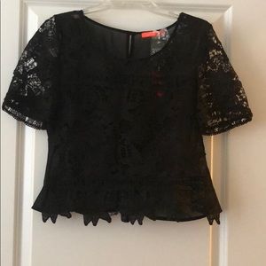 NWT Crochet top with flowers and sheer back